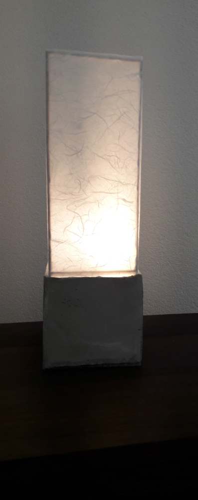 OBJET _ lampe béton et papier de riz